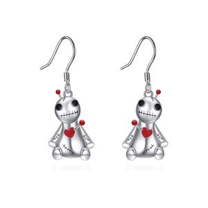 Gothic punk little voodoo doll earrings